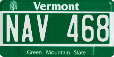 VT license plate NAV468