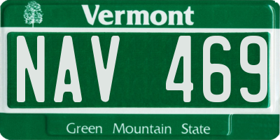 VT license plate NAV469