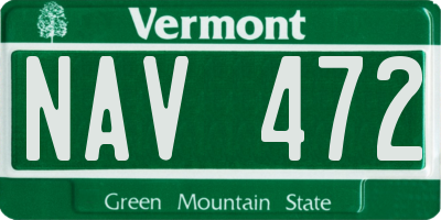 VT license plate NAV472