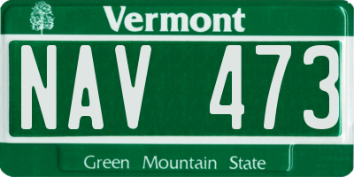 VT license plate NAV473
