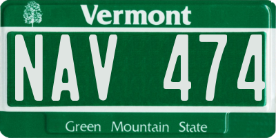 VT license plate NAV474