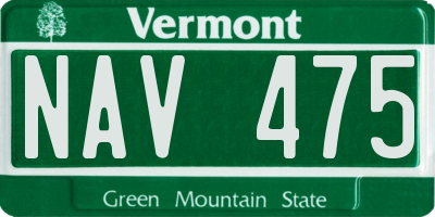 VT license plate NAV475