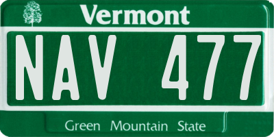 VT license plate NAV477