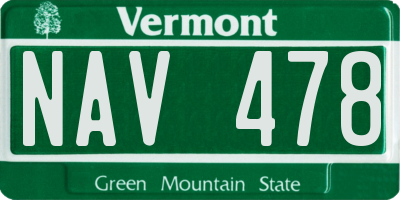 VT license plate NAV478