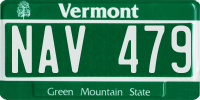VT license plate NAV479