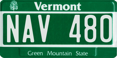 VT license plate NAV480