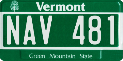 VT license plate NAV481