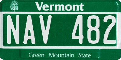 VT license plate NAV482