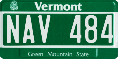 VT license plate NAV484