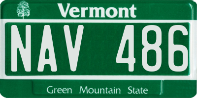 VT license plate NAV486