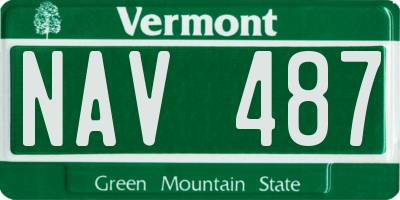 VT license plate NAV487