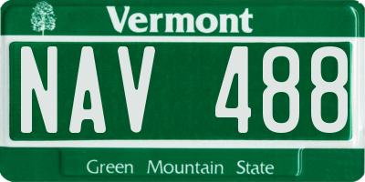 VT license plate NAV488