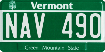 VT license plate NAV490