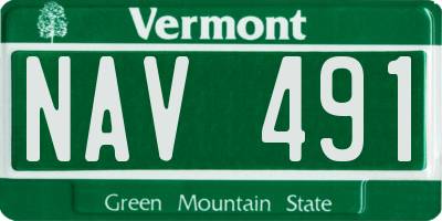 VT license plate NAV491