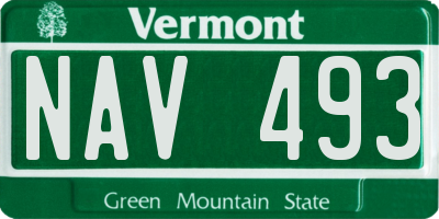VT license plate NAV493