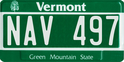 VT license plate NAV497