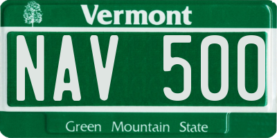 VT license plate NAV500