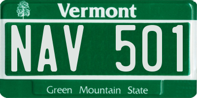 VT license plate NAV501