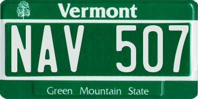 VT license plate NAV507