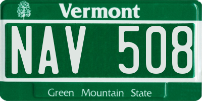 VT license plate NAV508