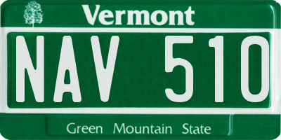 VT license plate NAV510