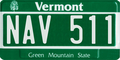 VT license plate NAV511