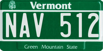 VT license plate NAV512
