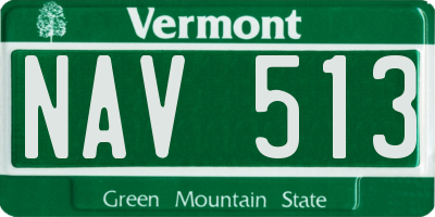 VT license plate NAV513