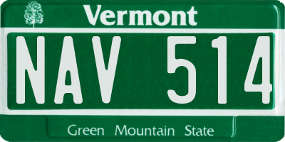 VT license plate NAV514