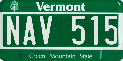 VT license plate NAV515