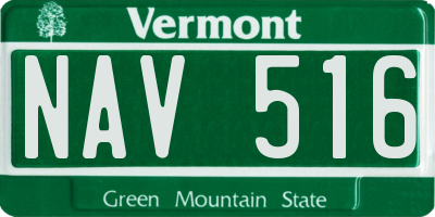 VT license plate NAV516