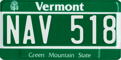 VT license plate NAV518