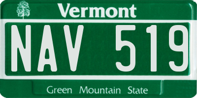 VT license plate NAV519