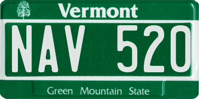 VT license plate NAV520