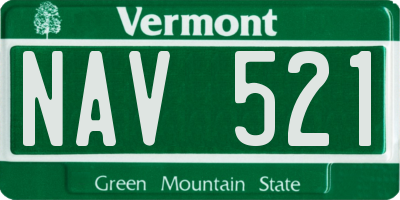VT license plate NAV521