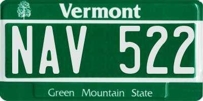 VT license plate NAV522