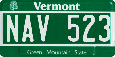 VT license plate NAV523