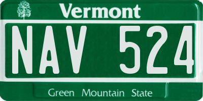 VT license plate NAV524