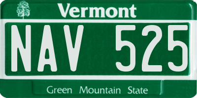 VT license plate NAV525