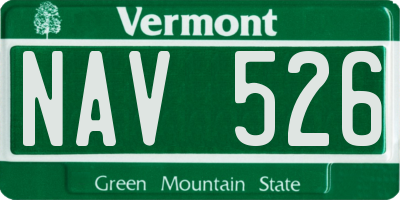 VT license plate NAV526