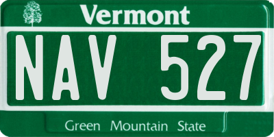 VT license plate NAV527
