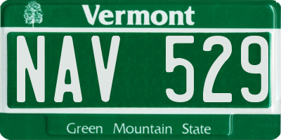 VT license plate NAV529