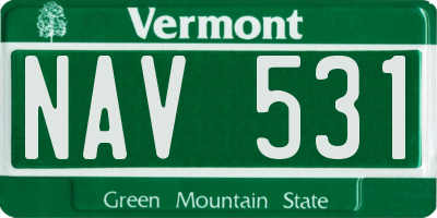 VT license plate NAV531