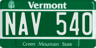 VT license plate NAV540