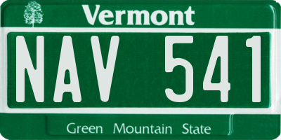 VT license plate NAV541