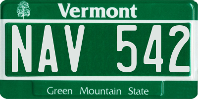 VT license plate NAV542