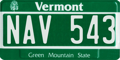 VT license plate NAV543