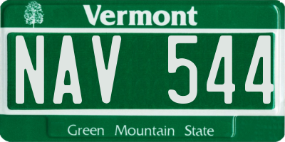 VT license plate NAV544