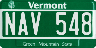 VT license plate NAV548