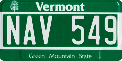 VT license plate NAV549
